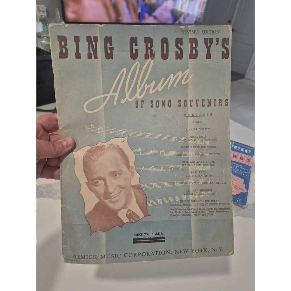 Bing Crosby Album of Song Souvenirs Sheet Music Folio 1940 Remick Revise Edition